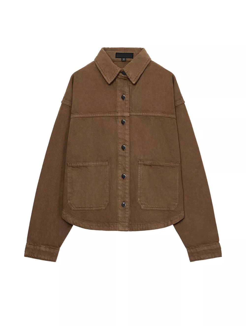 Zara Brown Denim Jacket Set With Jeans